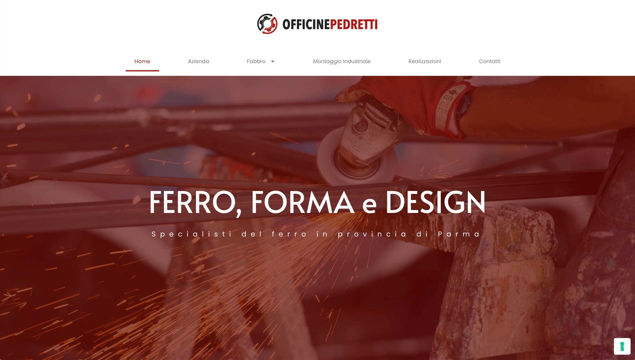 Homepage del sito Officine Pedretti