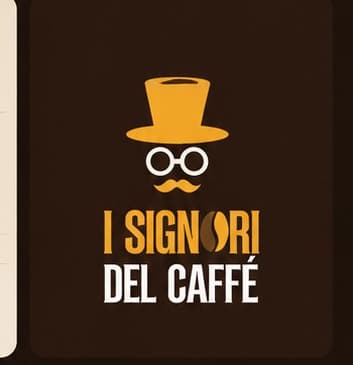 Logotipo I Signori del Caffè su fondo marrone scuro